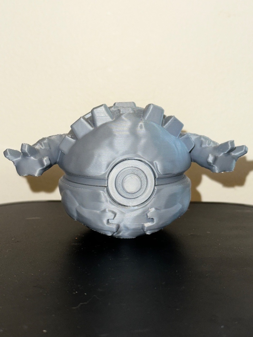 Grey Boulder Arm Sphere Display – 3D Printed Rock Monster Orb
